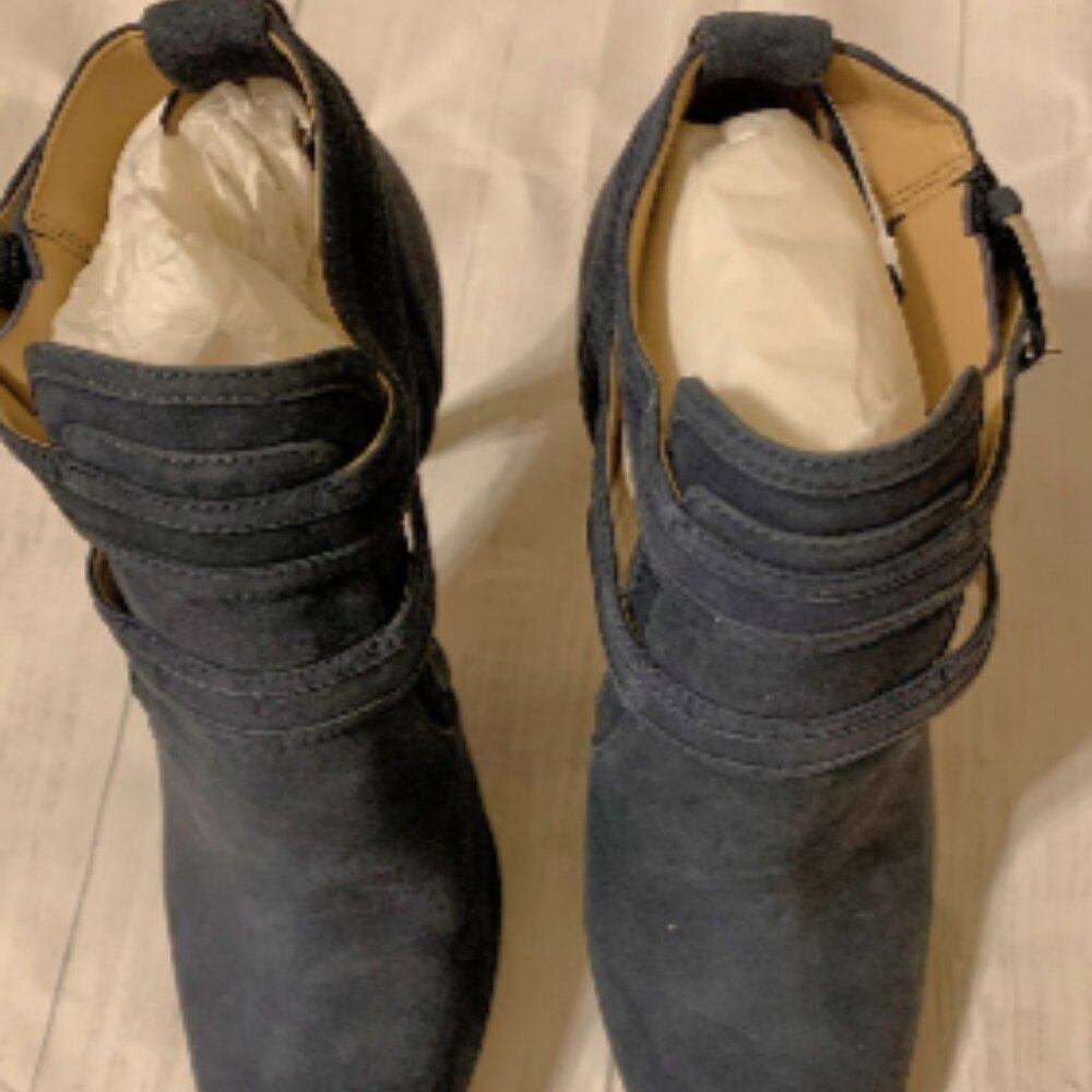 MICHAEL MICHAEL KORS Blaze Suede Open-Toe Bootie Size 9 M in Admiral Blue - Picture 2 of 8